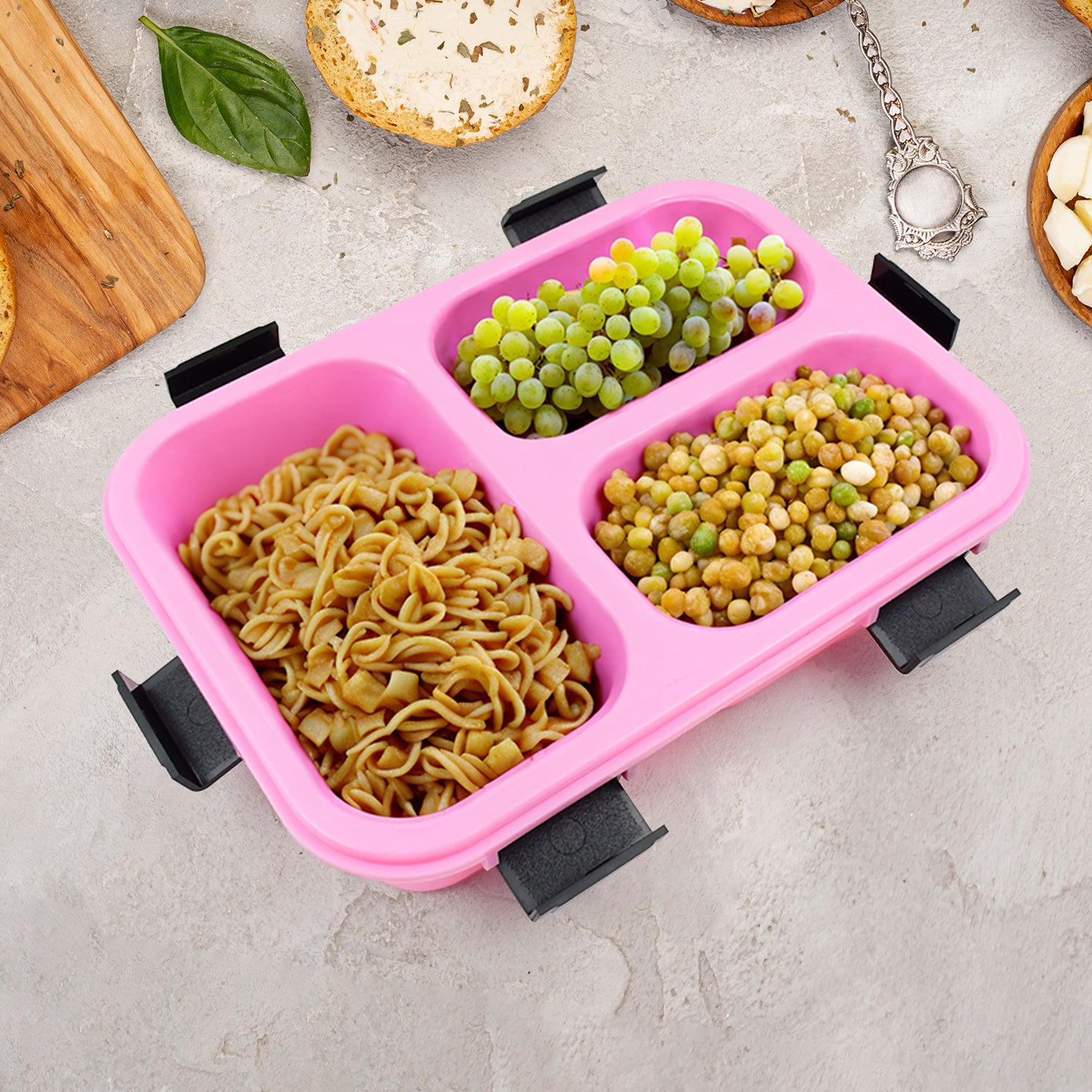 Plastic 3 Compartment Insulated Lunch Box Lunch Box (1 Pc) Plastic 3 Compartment Insulated Lunch Box Lunch Box (1 Pc)